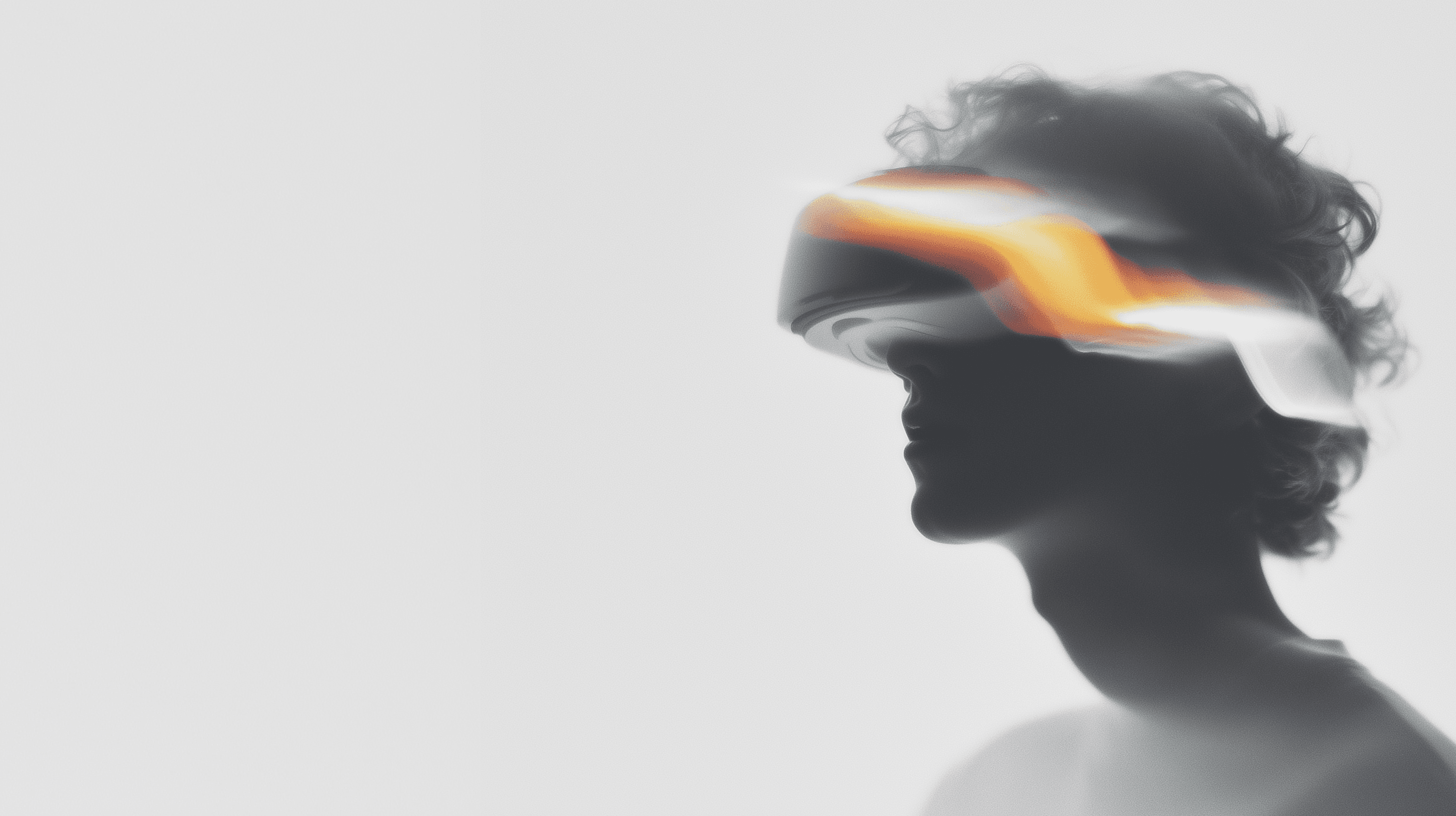 the background image, a greek statue with a VR on