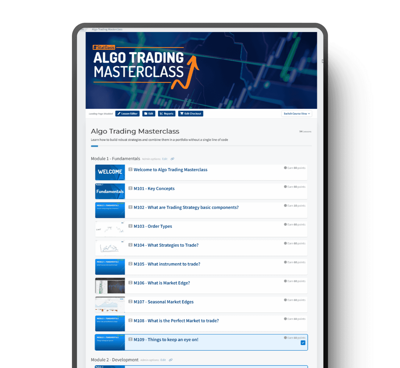 Algo Trading Masterclass lessons