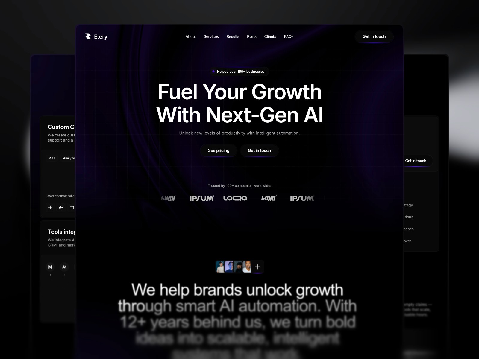 Etery — 现代专业 AI 机构落地页设计灵感