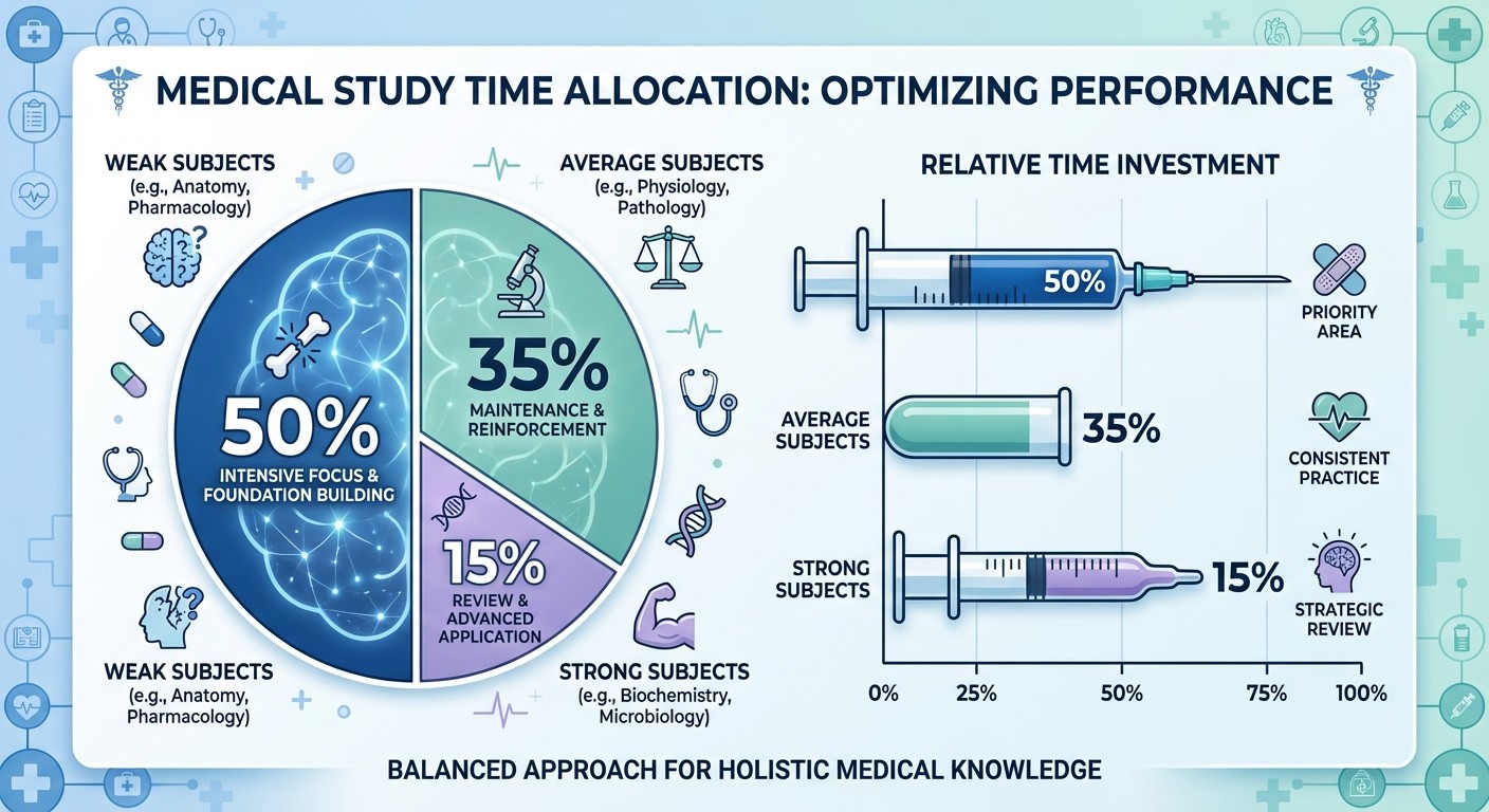 Optimal study time allocation strategy for USMLE Step 1 preparation