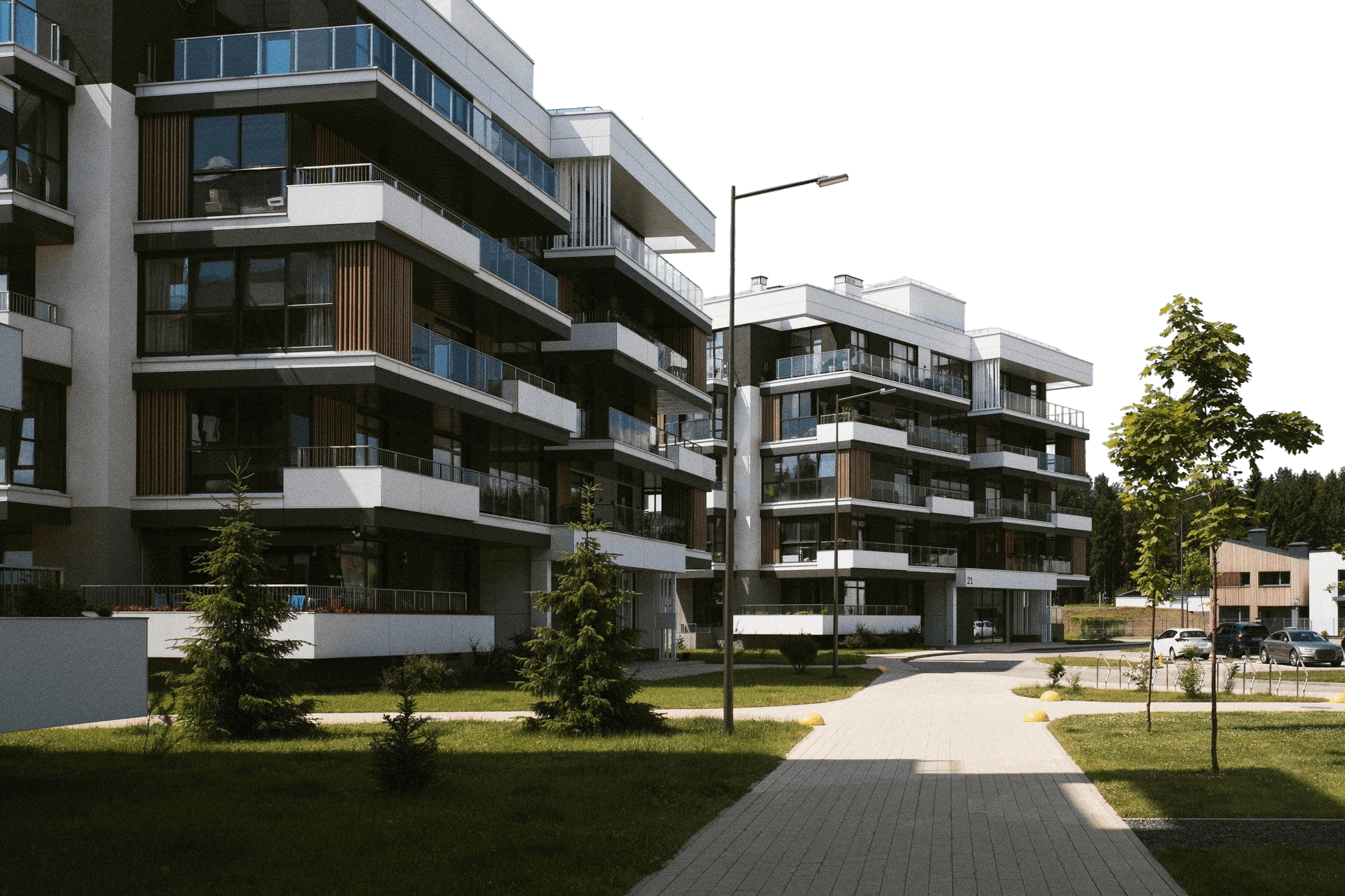 contemporary home exterior with garden