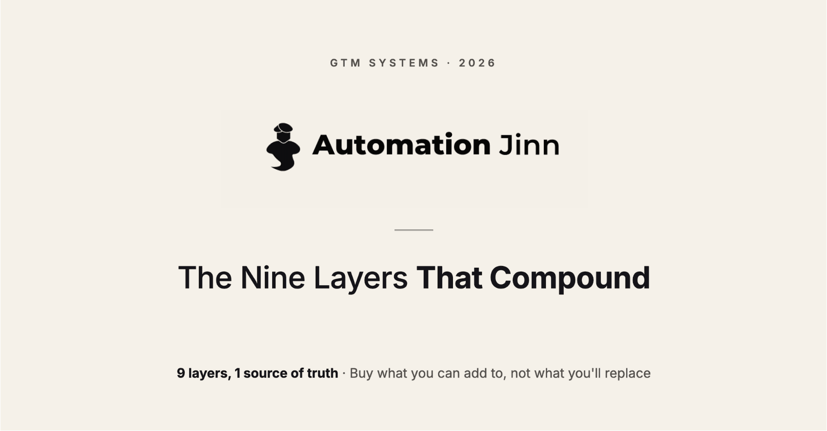 GTM Tech Stack (2026): The Nine Layers That Compound