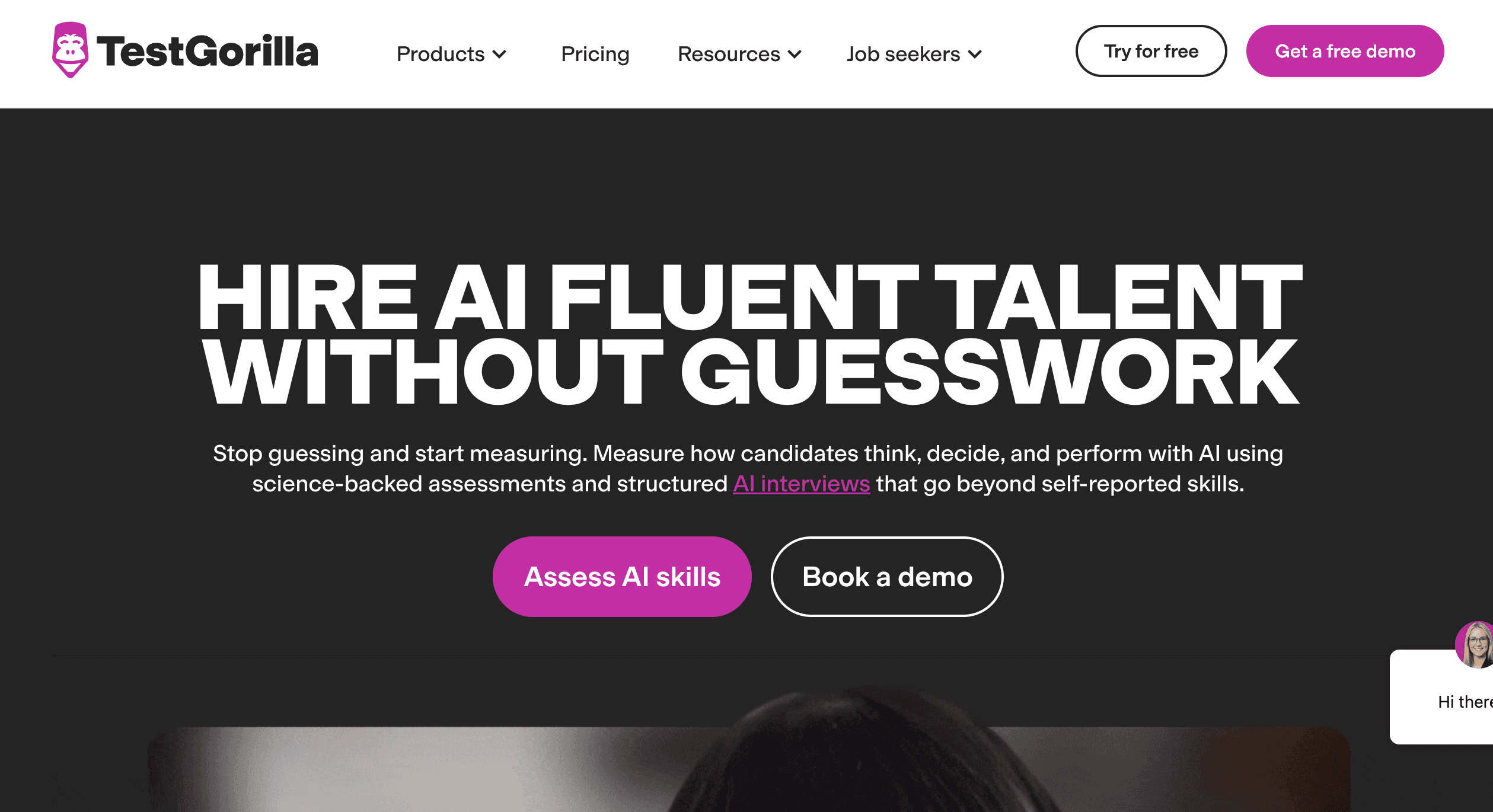 TestGorilla homepage hero screenshot