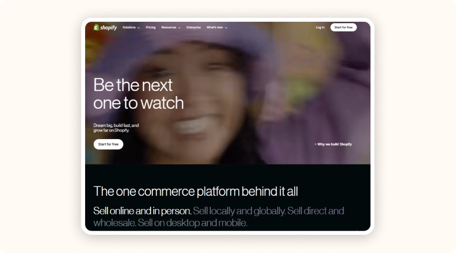 Shopify homepage