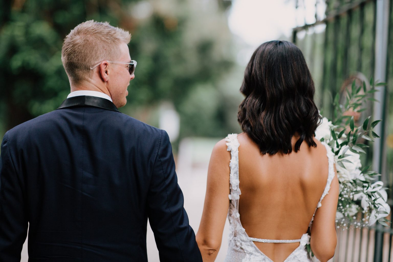 Bride & Groom shot walking away together