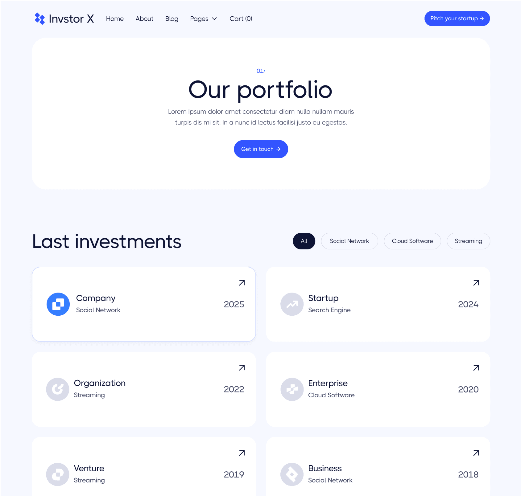 Invstor X - Portfolio V3 Page - Investment Firm Framer Template