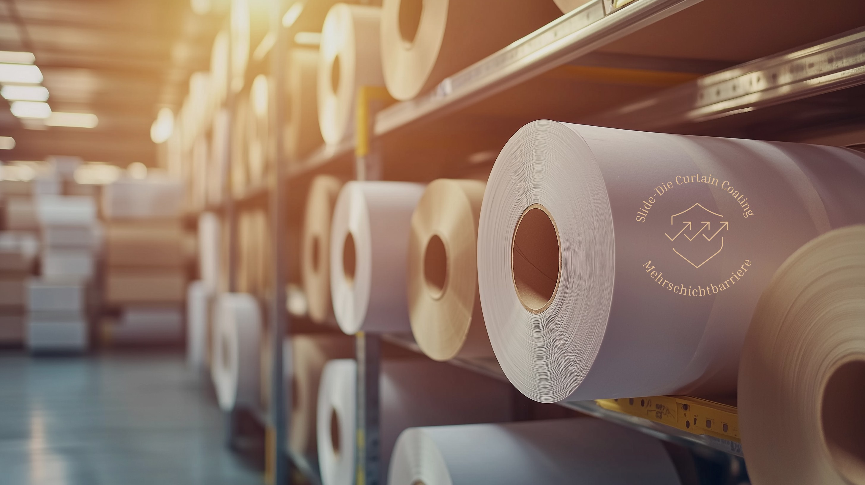 Unser Barriere Papier auf Rollen in einem Regal