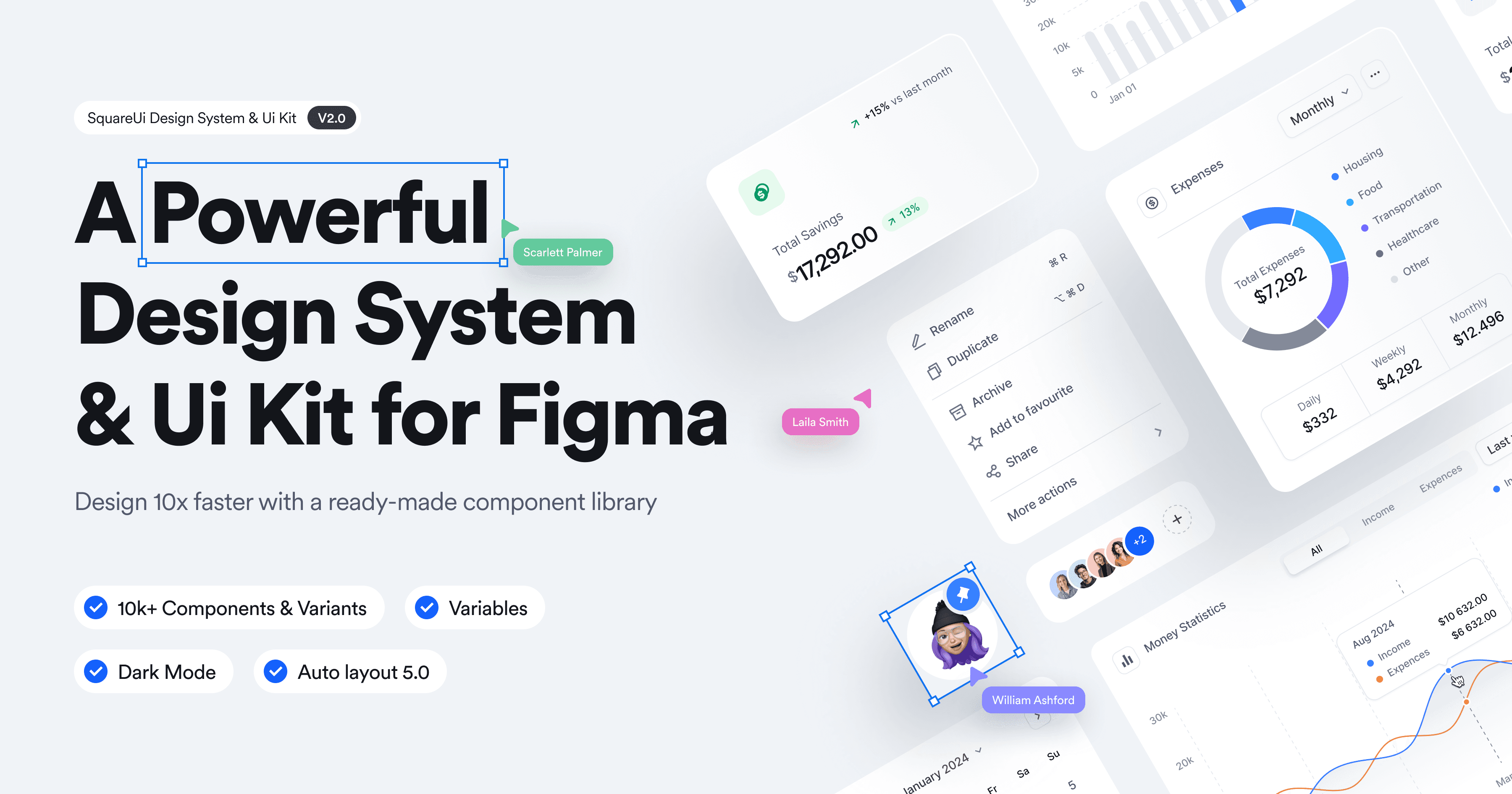 SquareUi - Ui Kit & Design System for Figma