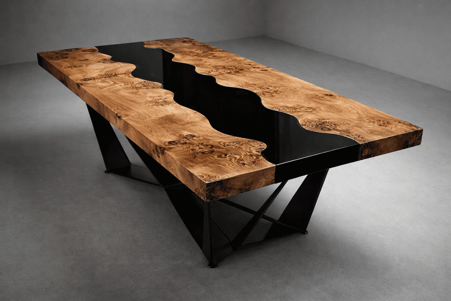 VEKRO Axis stół drewniany z żywicą 45