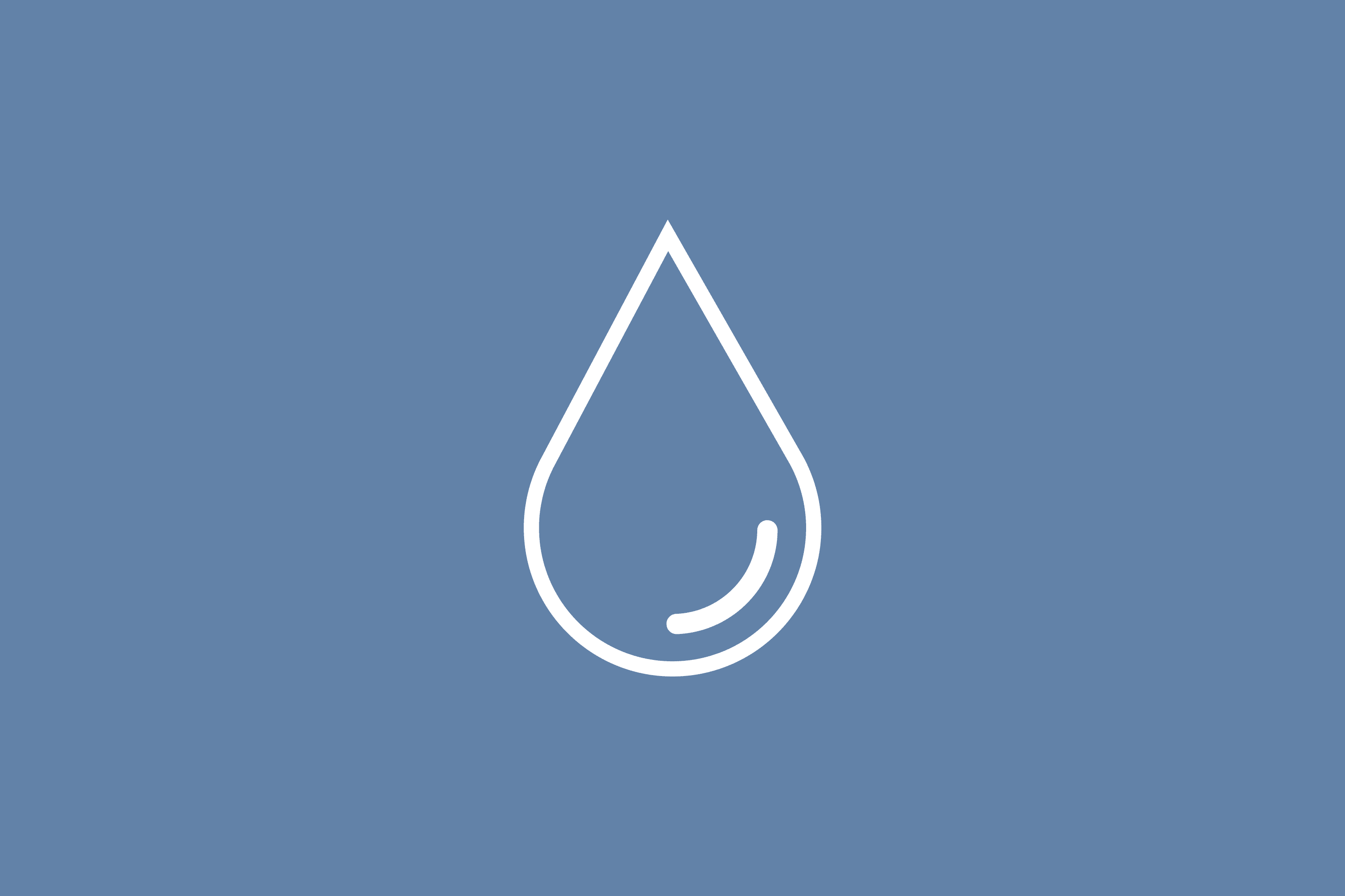 White water drop on blue background