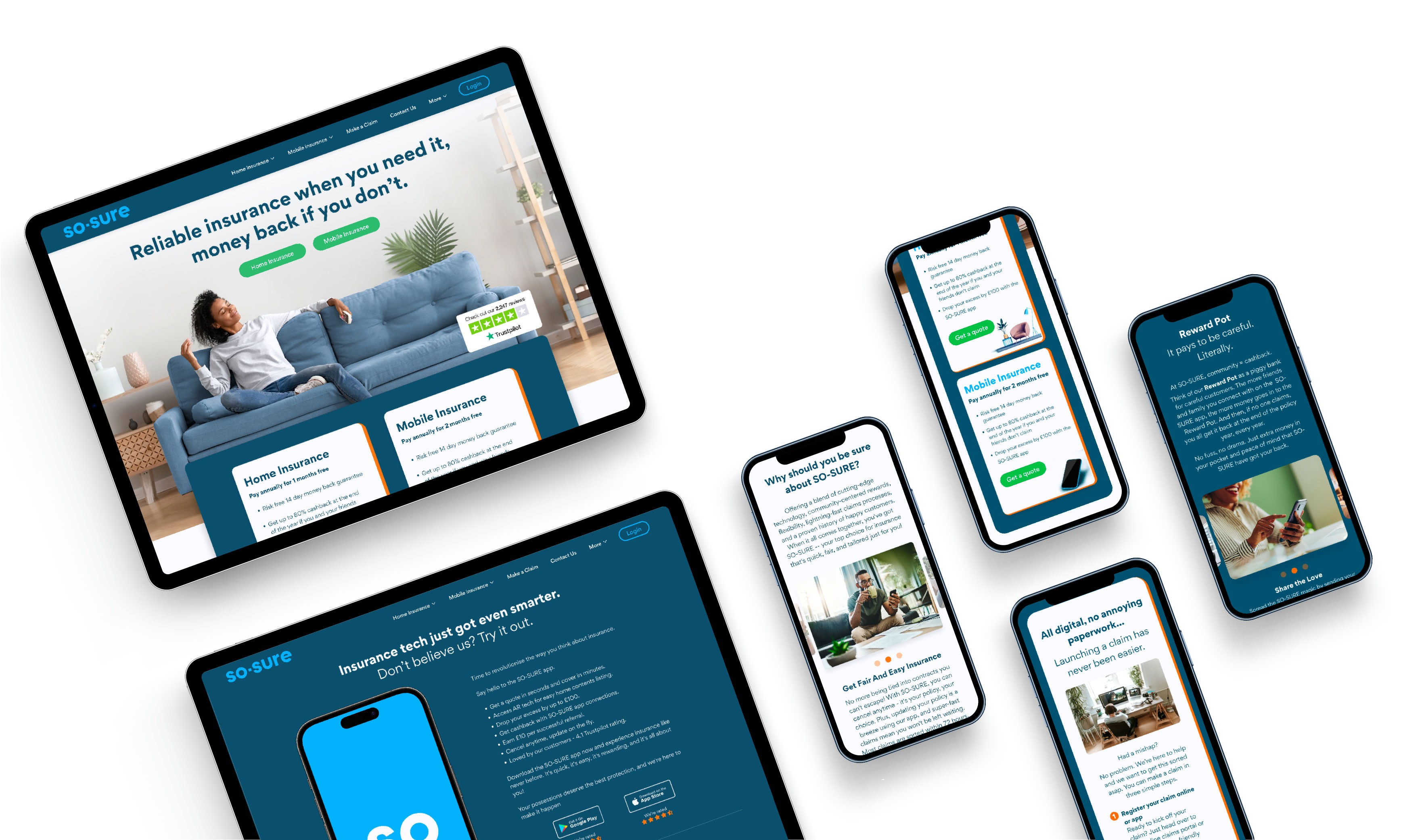 home page design on mobile and desktop