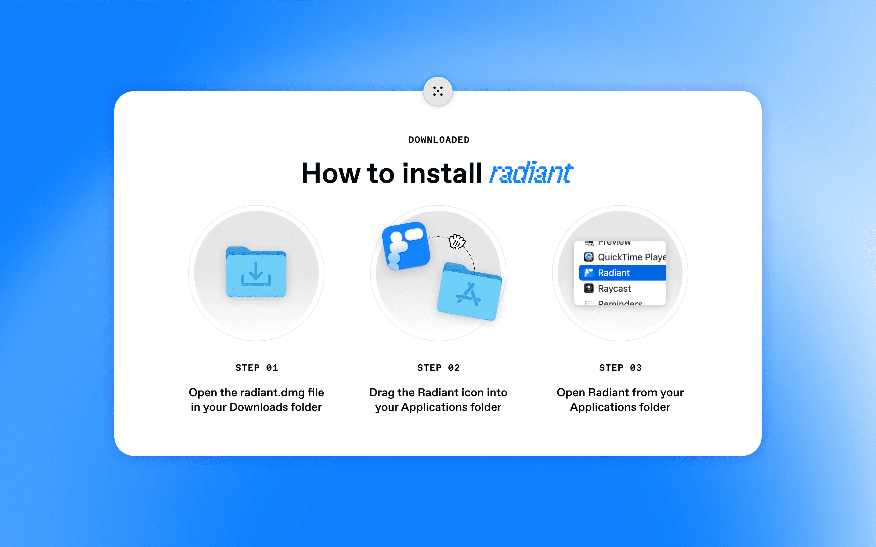 Radiant by Supernormal - how to install popup.