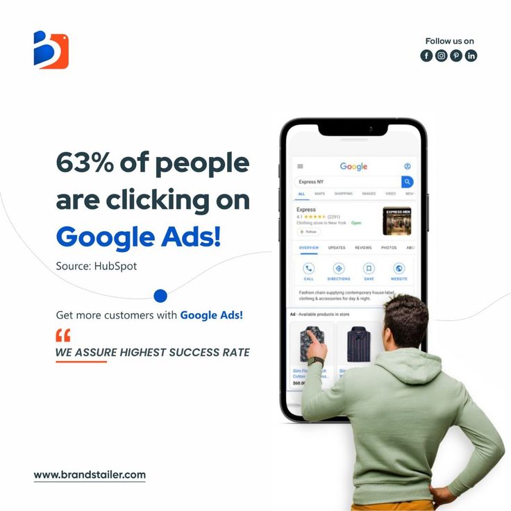 Customer clicking on an online advertisement for a local business.