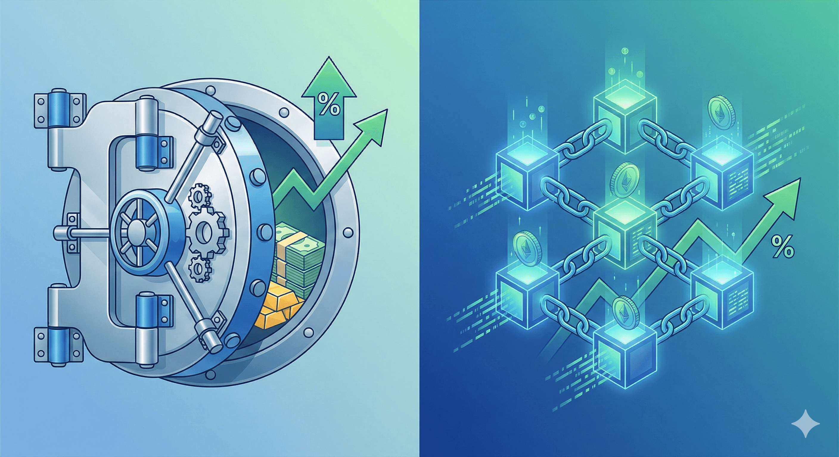 Comparison of traditional high yield savings vs crypto yield options