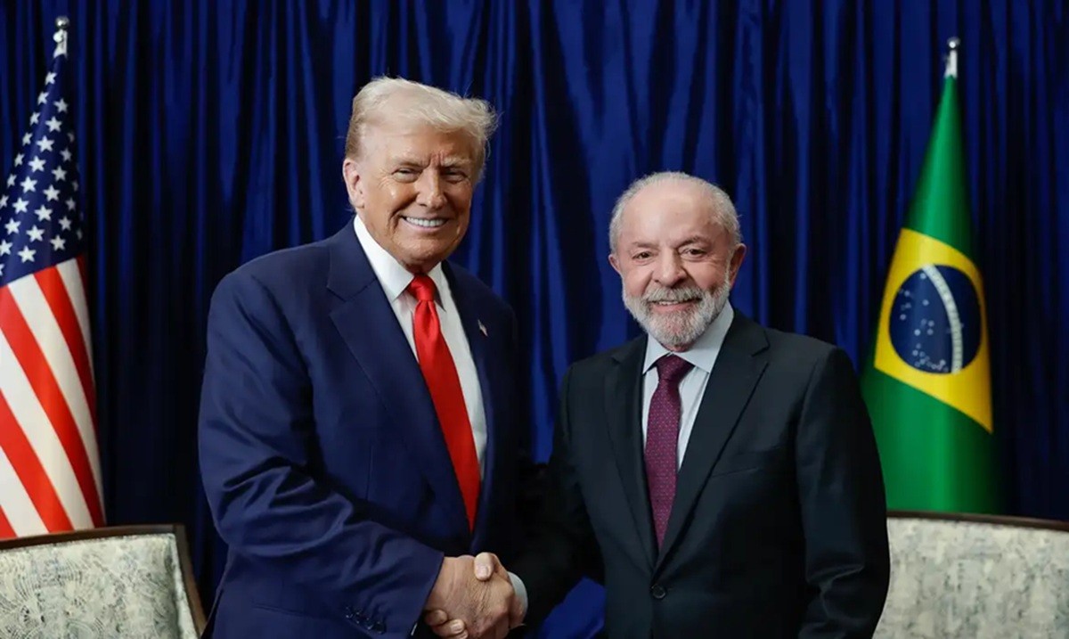 Na foto: Donald Trump, presidente dos Estados Unidos da América ao lado de Lula, presidente do Brasil (Foto: Ricardo Stuckert)