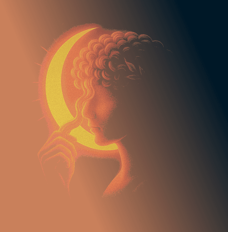 Beautful woman smiling and holding her cheeks