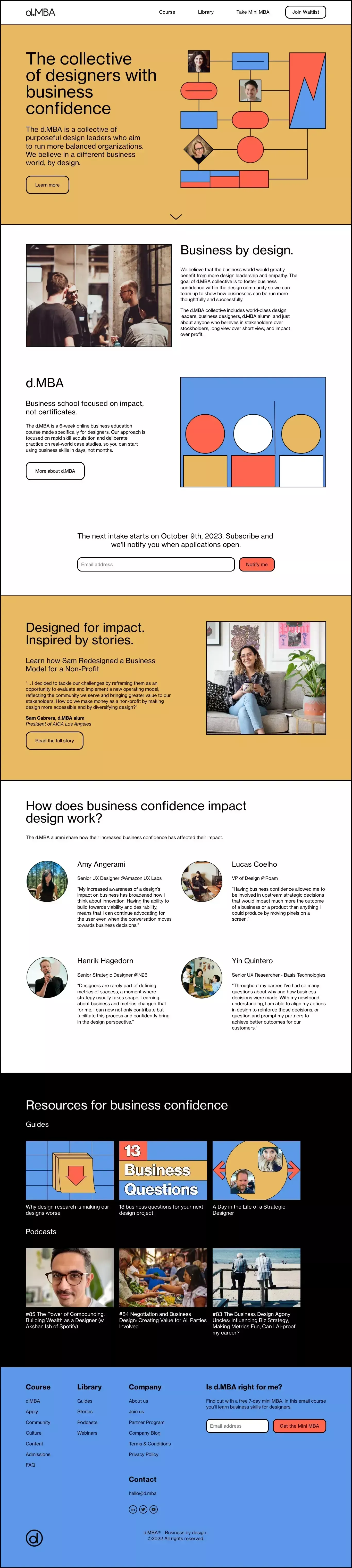 d.MBA - The collective of designers with other page screenshot showcasing Design and Education design