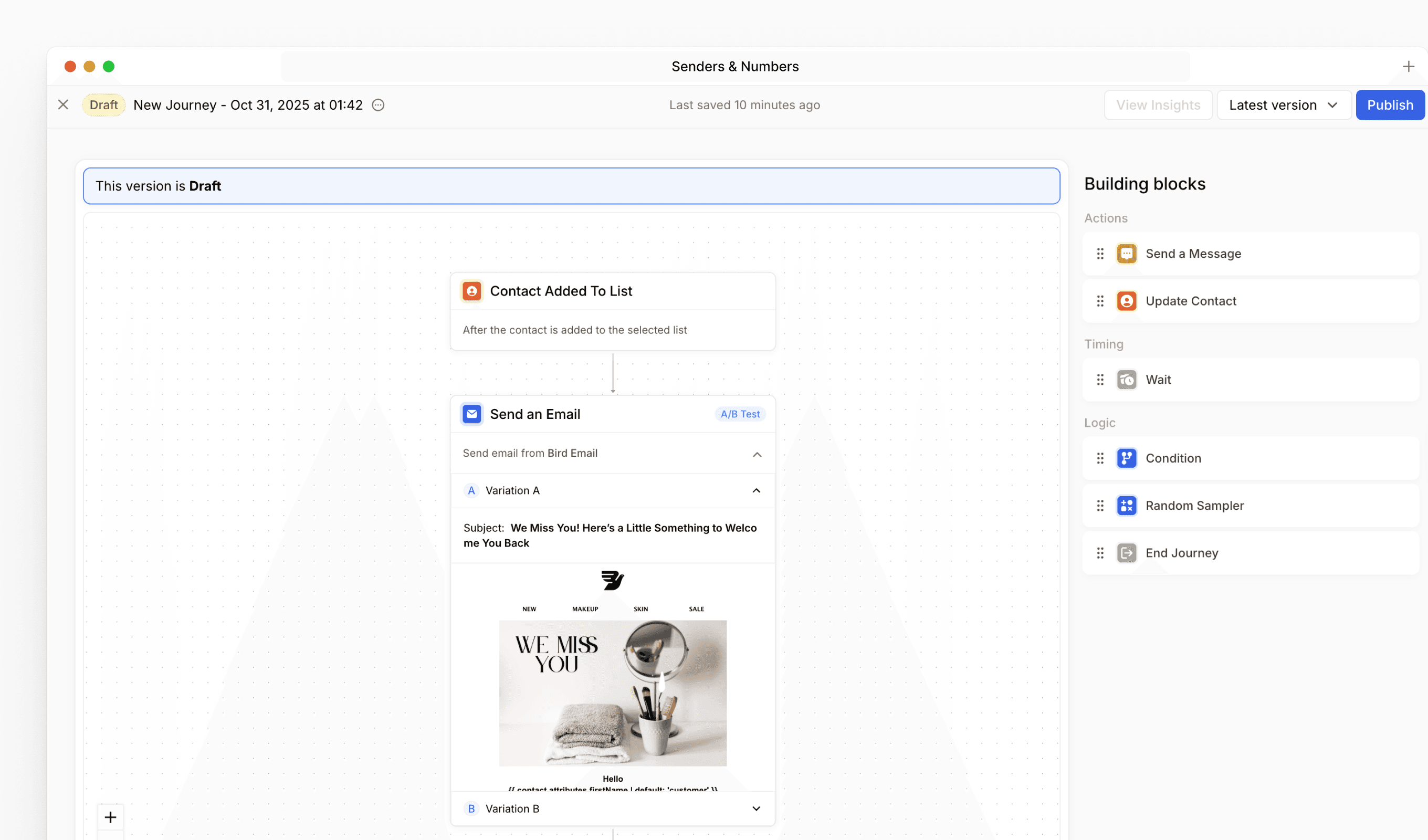 Bird Journeys update: A/B testing for message optimization