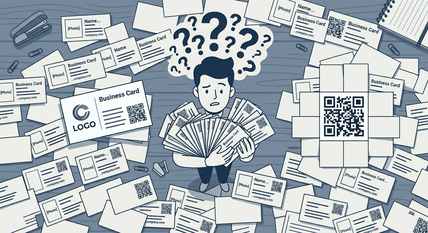 Vector illustration of confusion when trying to remember contacts after an event