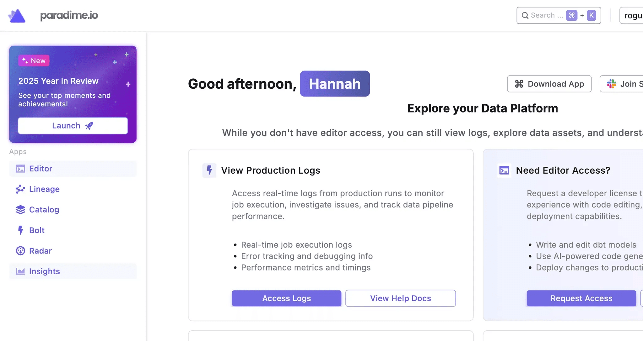 Embed in Paradime app