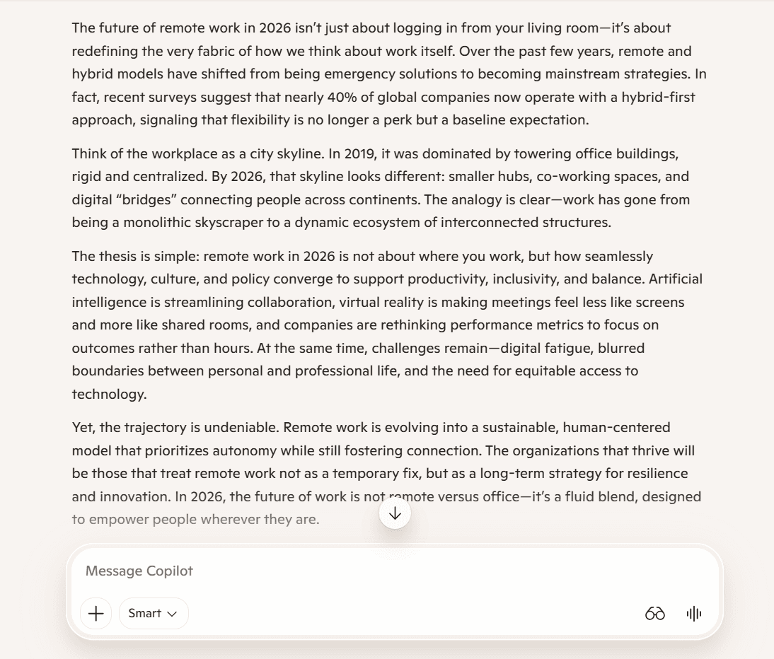 copilot use case about Content Writing