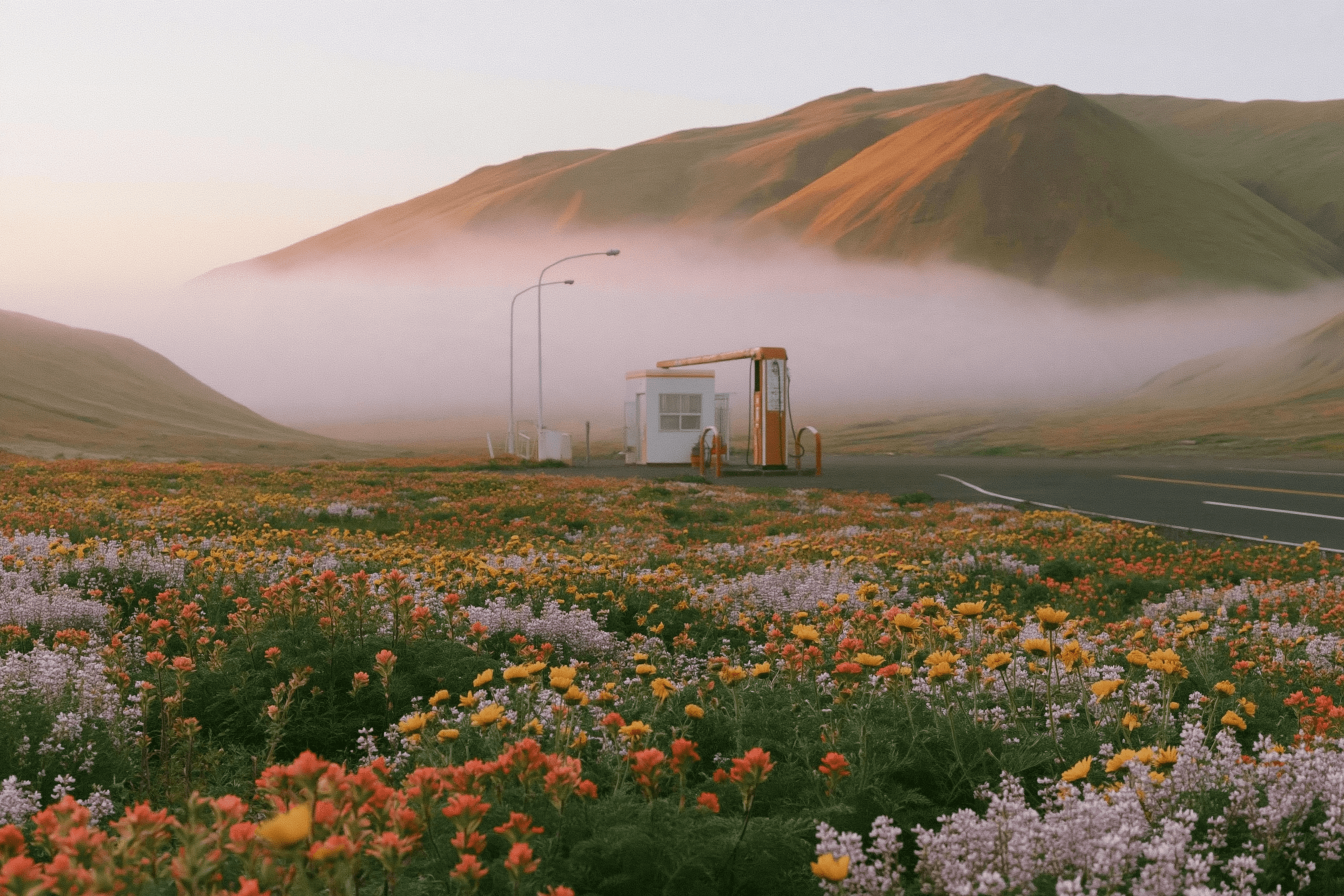 diesel pump in middle of field