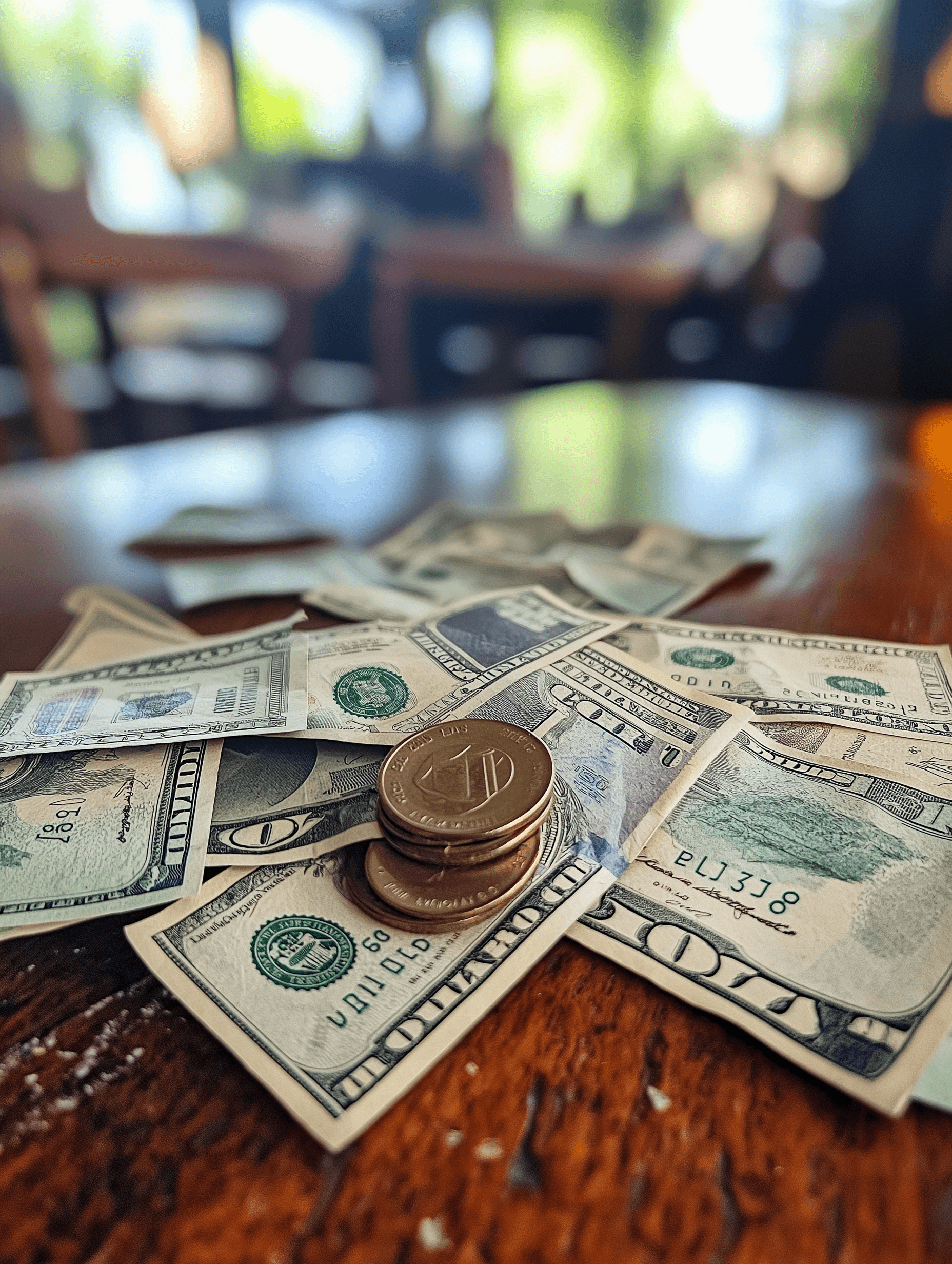 A stack of coins ontop of dollar bills symbolizing value betting