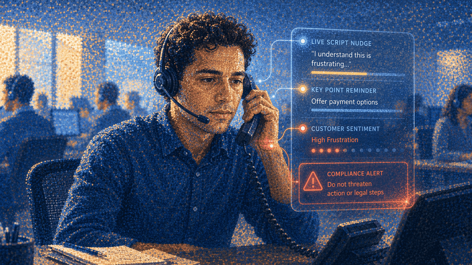 Illustration for 4. Cresta: Real-Time Agent Assist and AI-Powered Compliance Monitoring for Collections