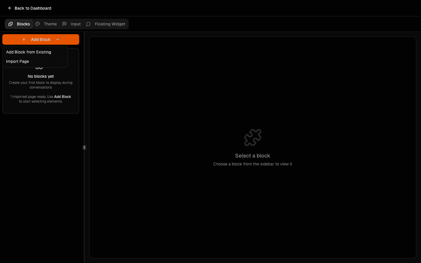 Create a new block manually