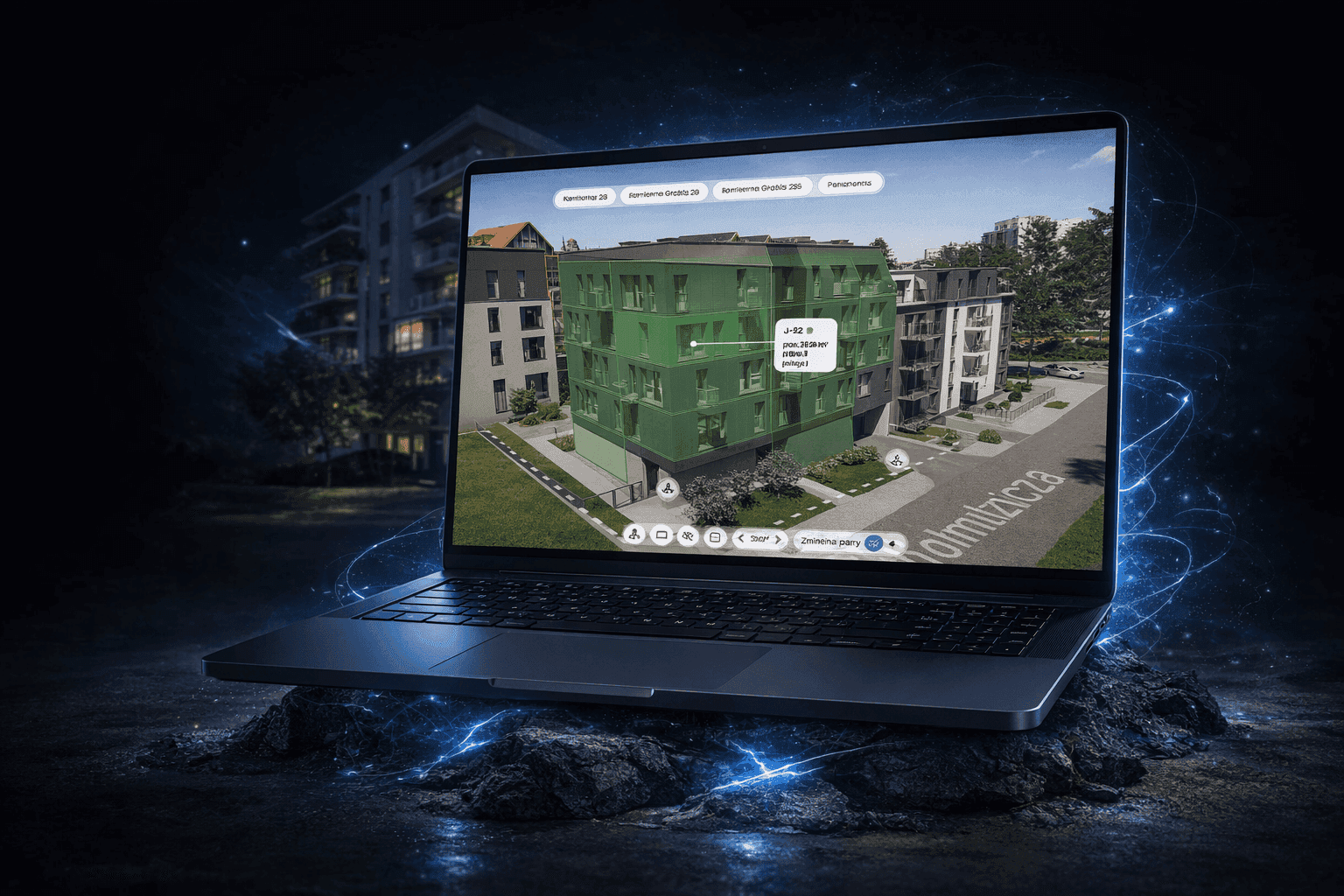 wyszukiwarka apartamentów 3d na stronie dewelopera