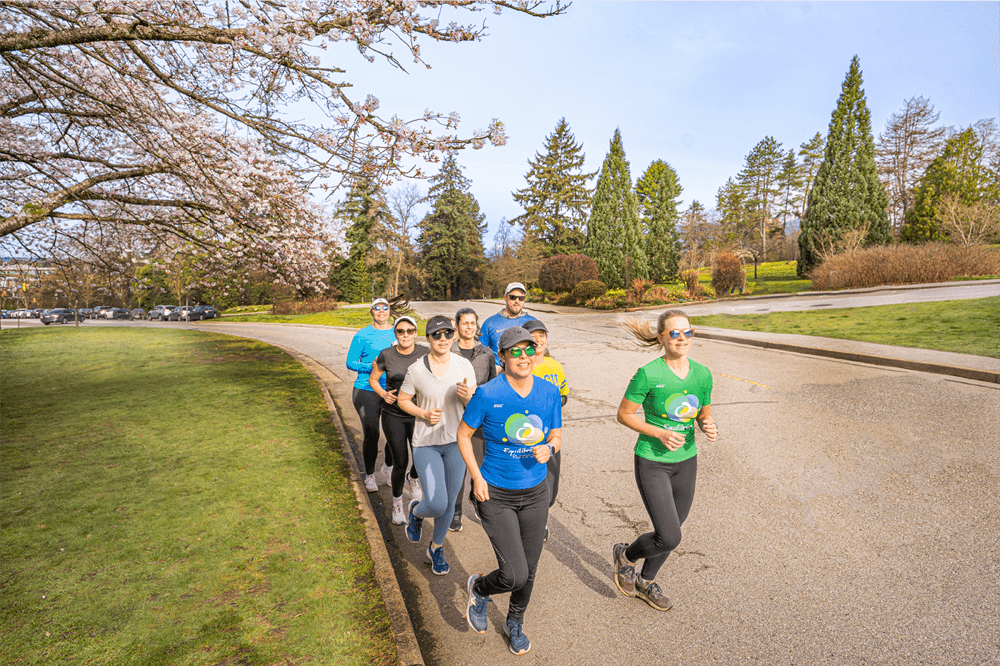 Weekly running club session in Vancouver
