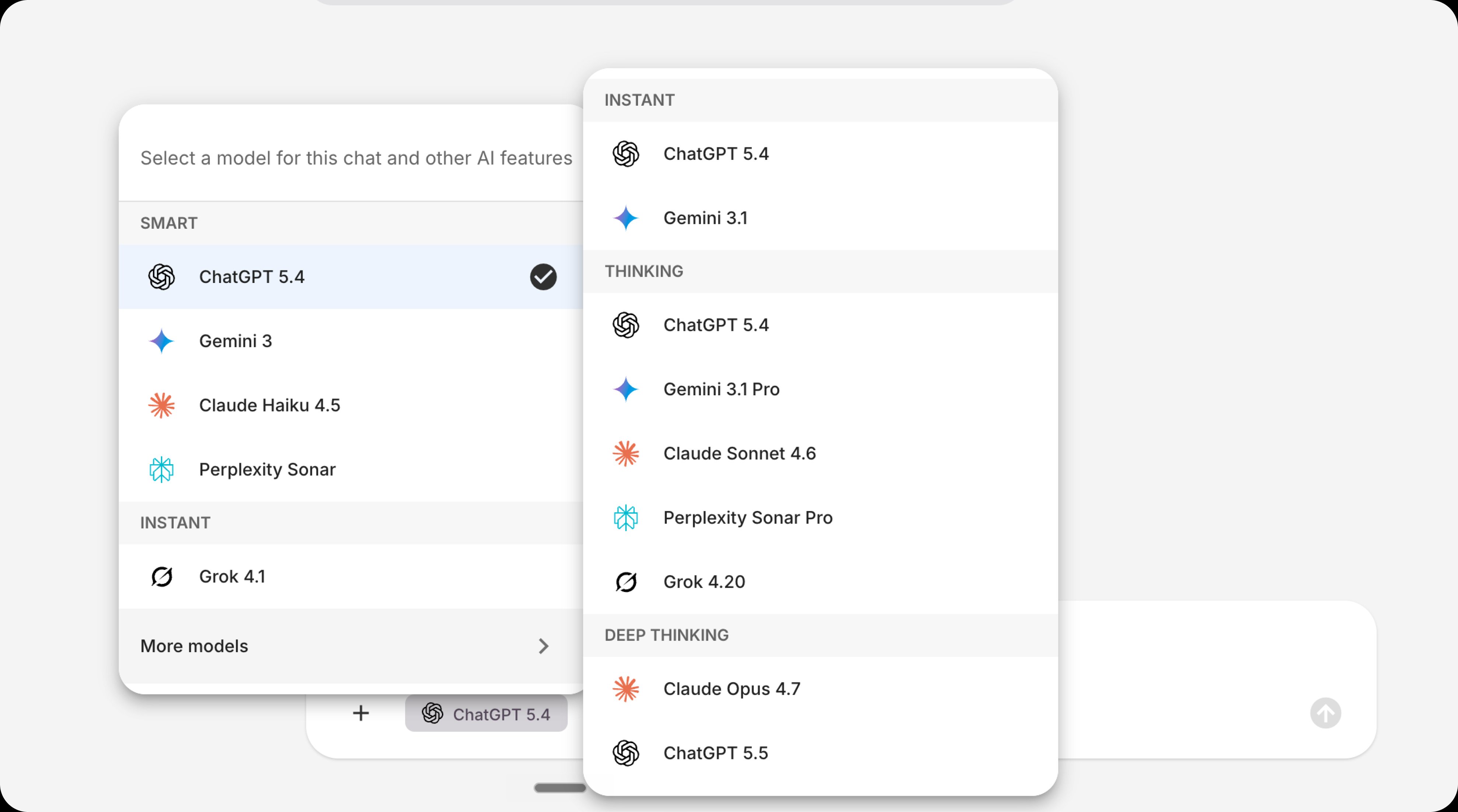 Floutwork lets you switch between ChatGPT, Gemini, Claude, Perplexity and more from a single unified workspace