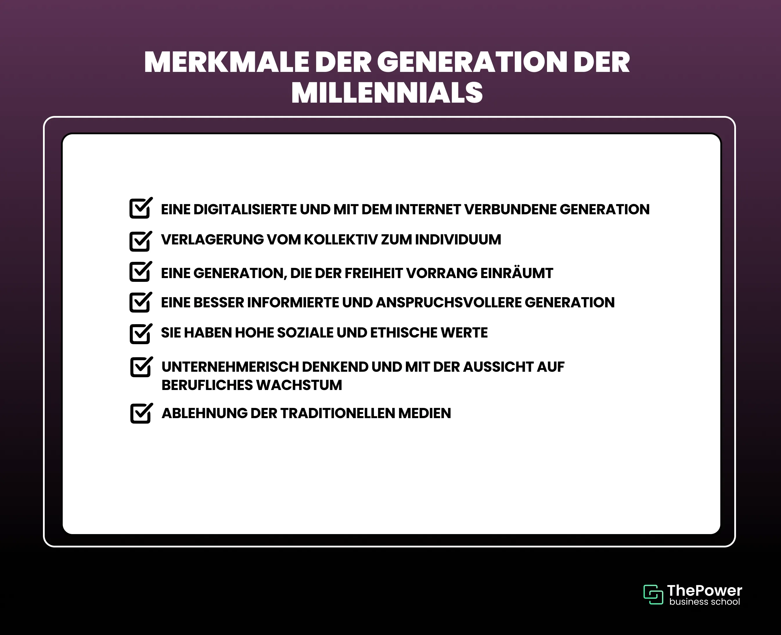 Merkmale der Generation der Millennials