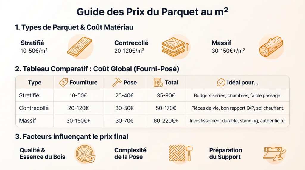 Fourchette de prix et guide de prix des parquets sur Bordeaux et en Gironde