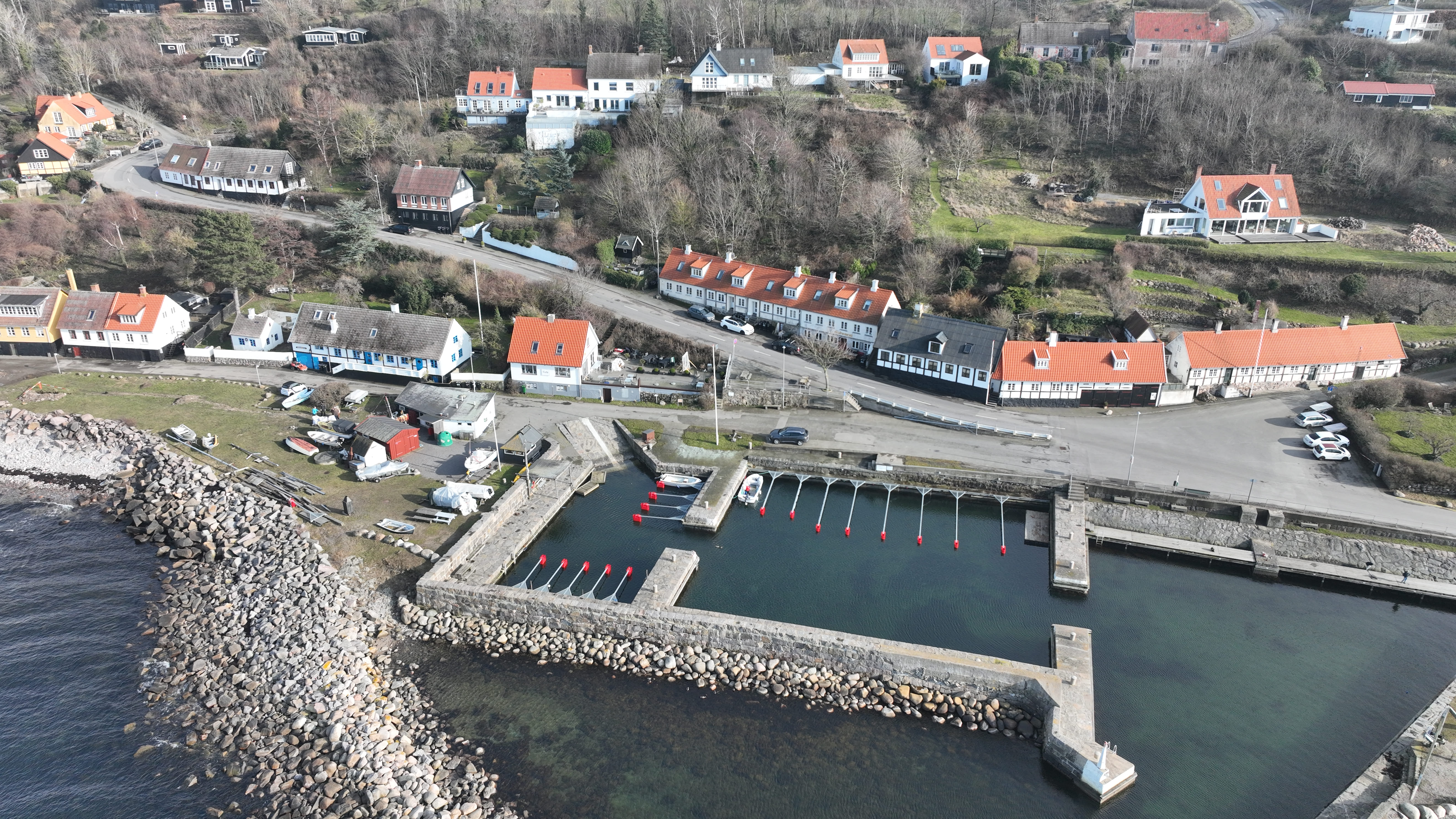 a blue square object on a wooden surface
