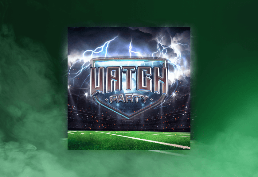 Super Bowl LIX Invitiation with football field background