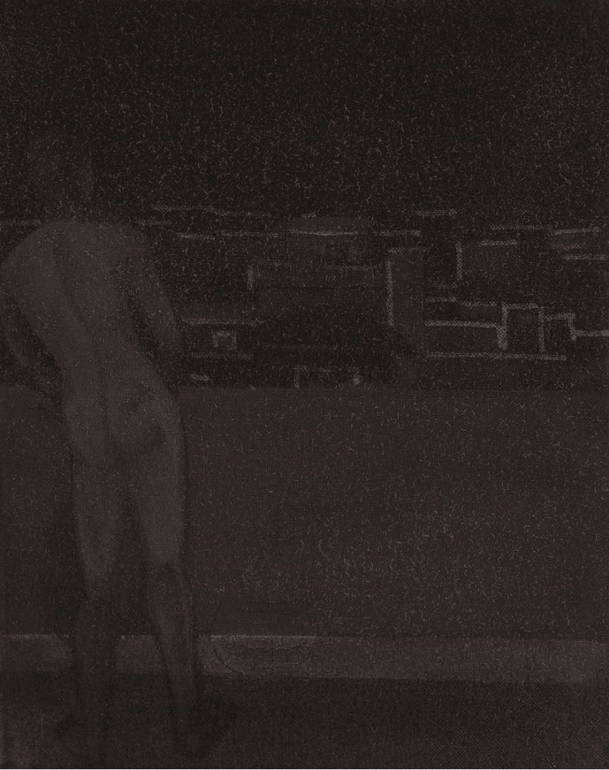 herd of sheep on road painting