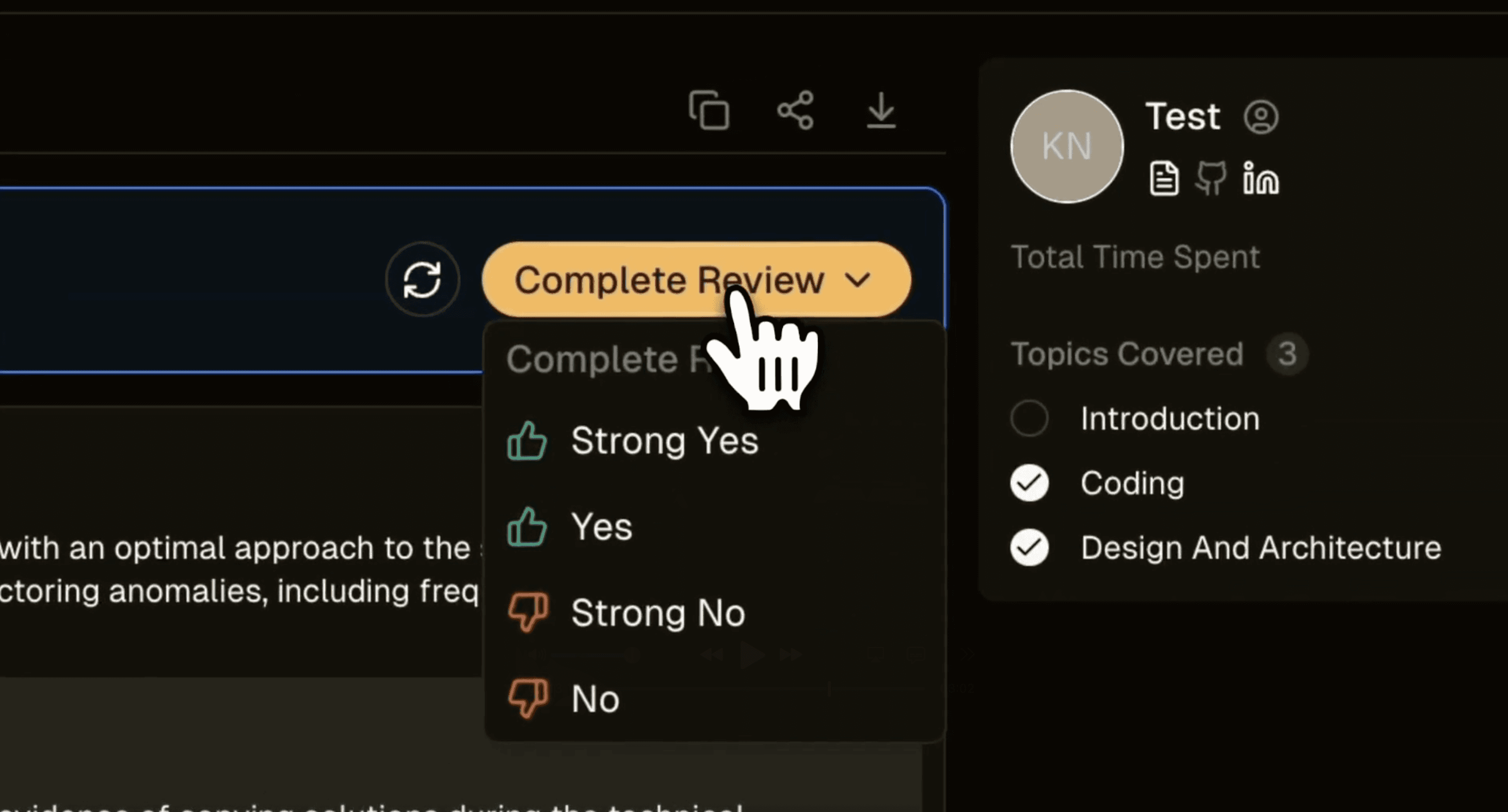 Complete Review button