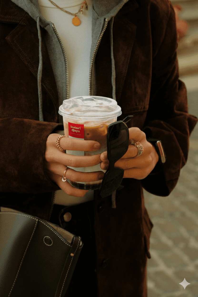 Person with a mustache wearing a black t-shirt carrying a tall stack of pizza boxes inside a dimly lit bar or restaurant.