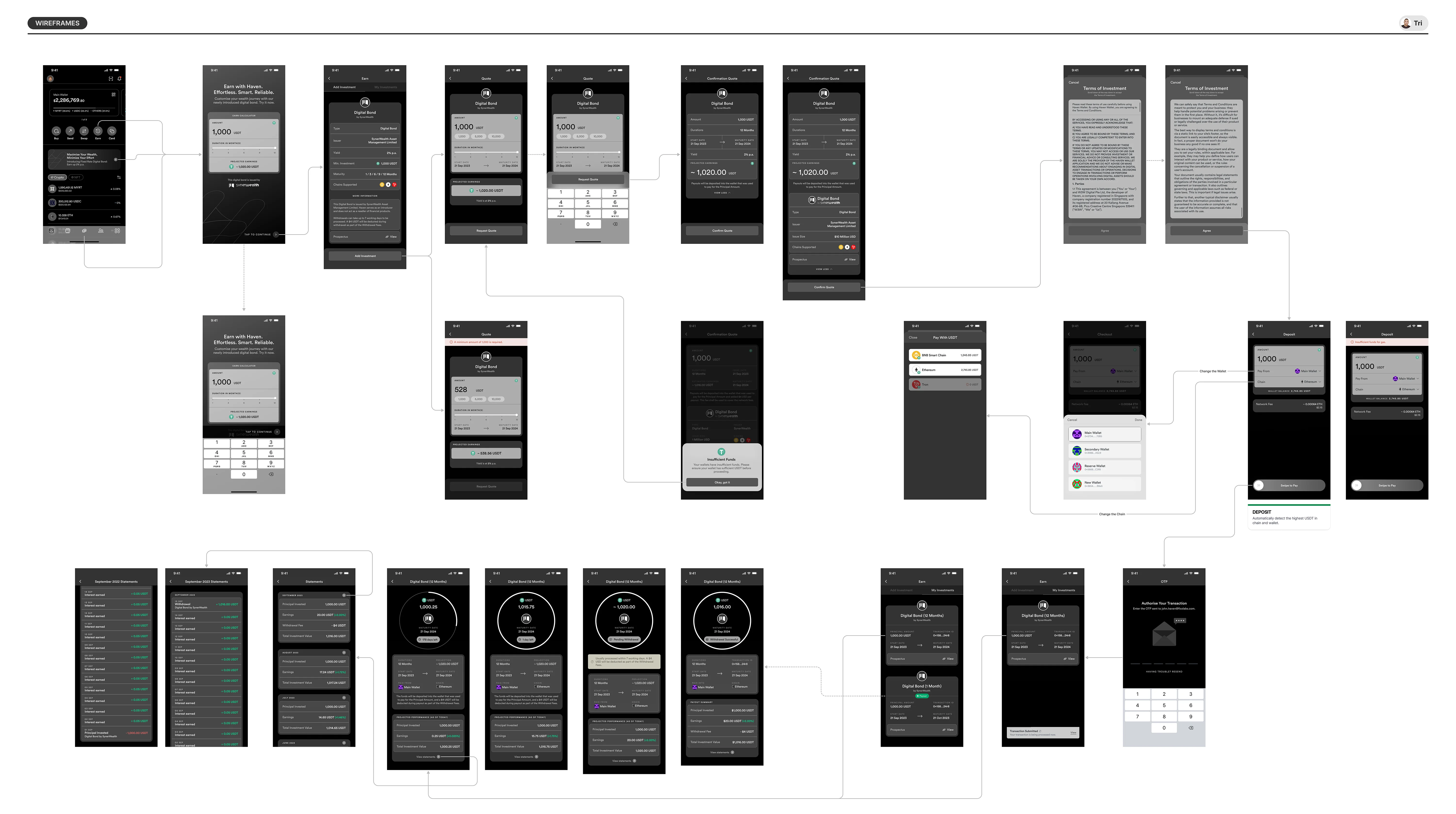 Haven Earn Wireframes