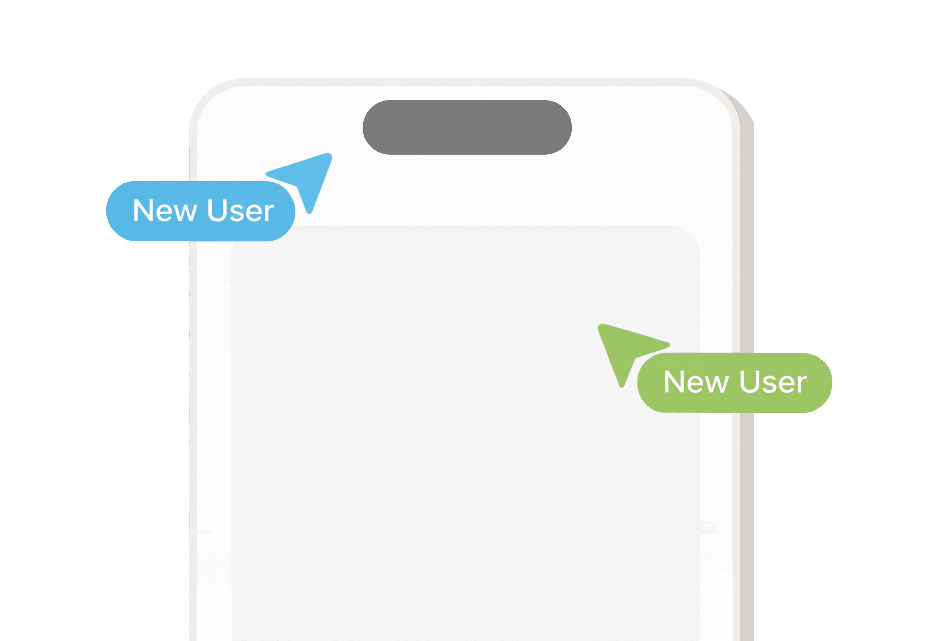 mobile illustration which shows mutiple new users are coming to app wihc shows growth