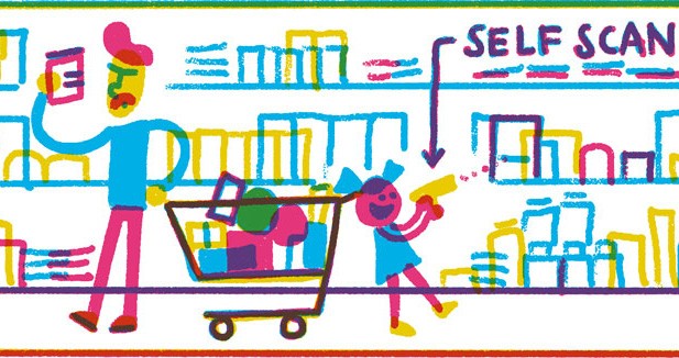 Detail of a Calendar Illustration of 2025 in a 3 colors. The colors multiply to generate new colors.