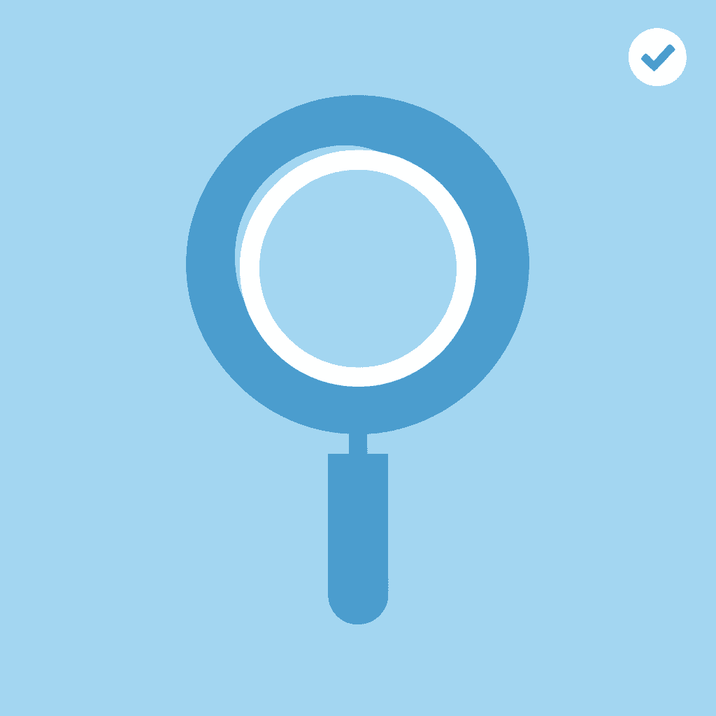 Magnifying glass icon representing deep analysis and verification of claims against source material