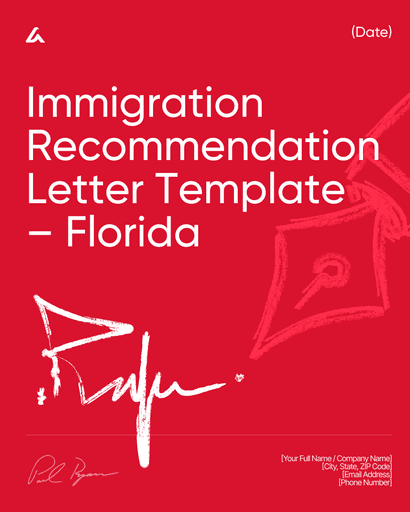 Immigration Recommendation Letter Template – Florida