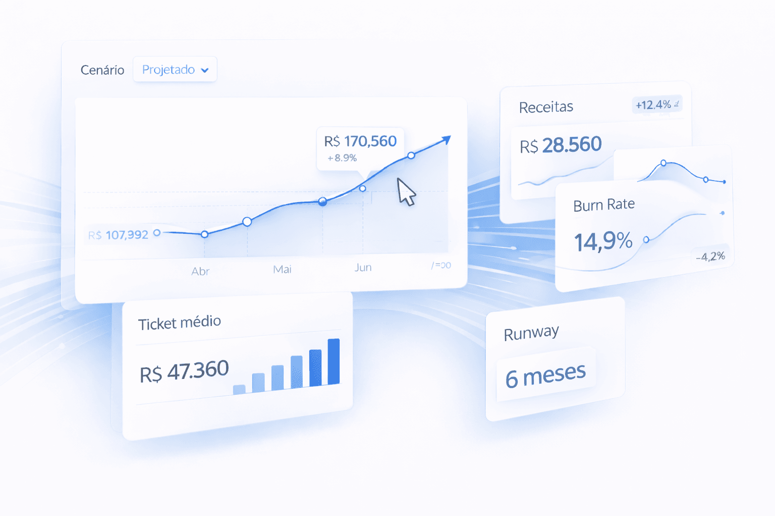 Envelope containing recommendations like “Fix churn spike” and “Action,” symbolizing actionable insights.