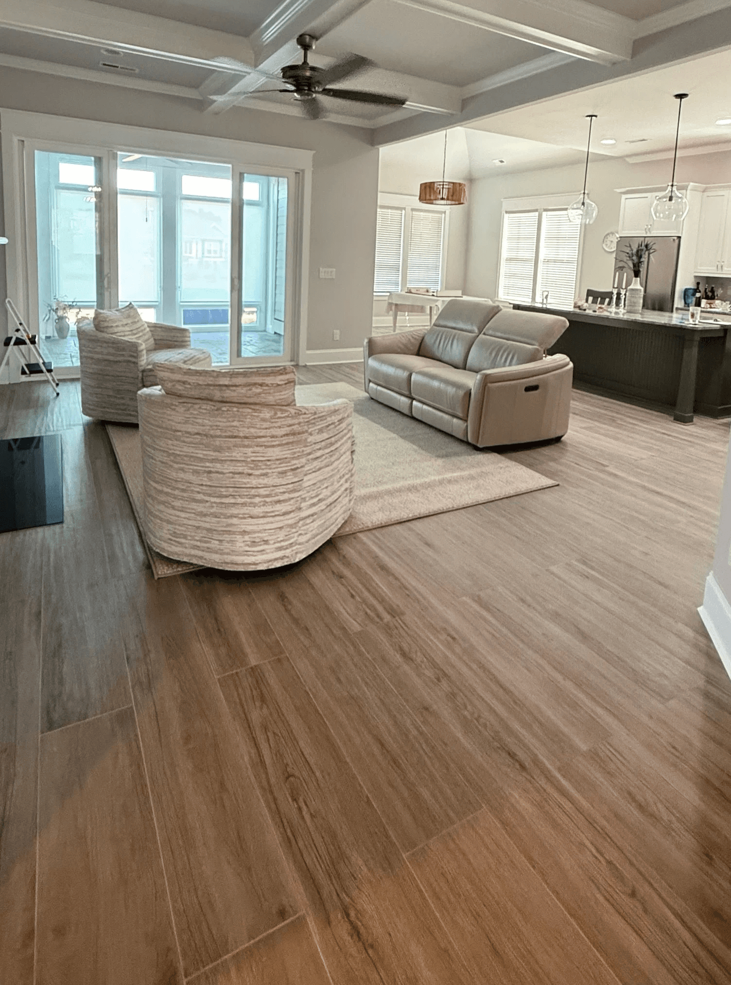living room tile floor in Leland NC
