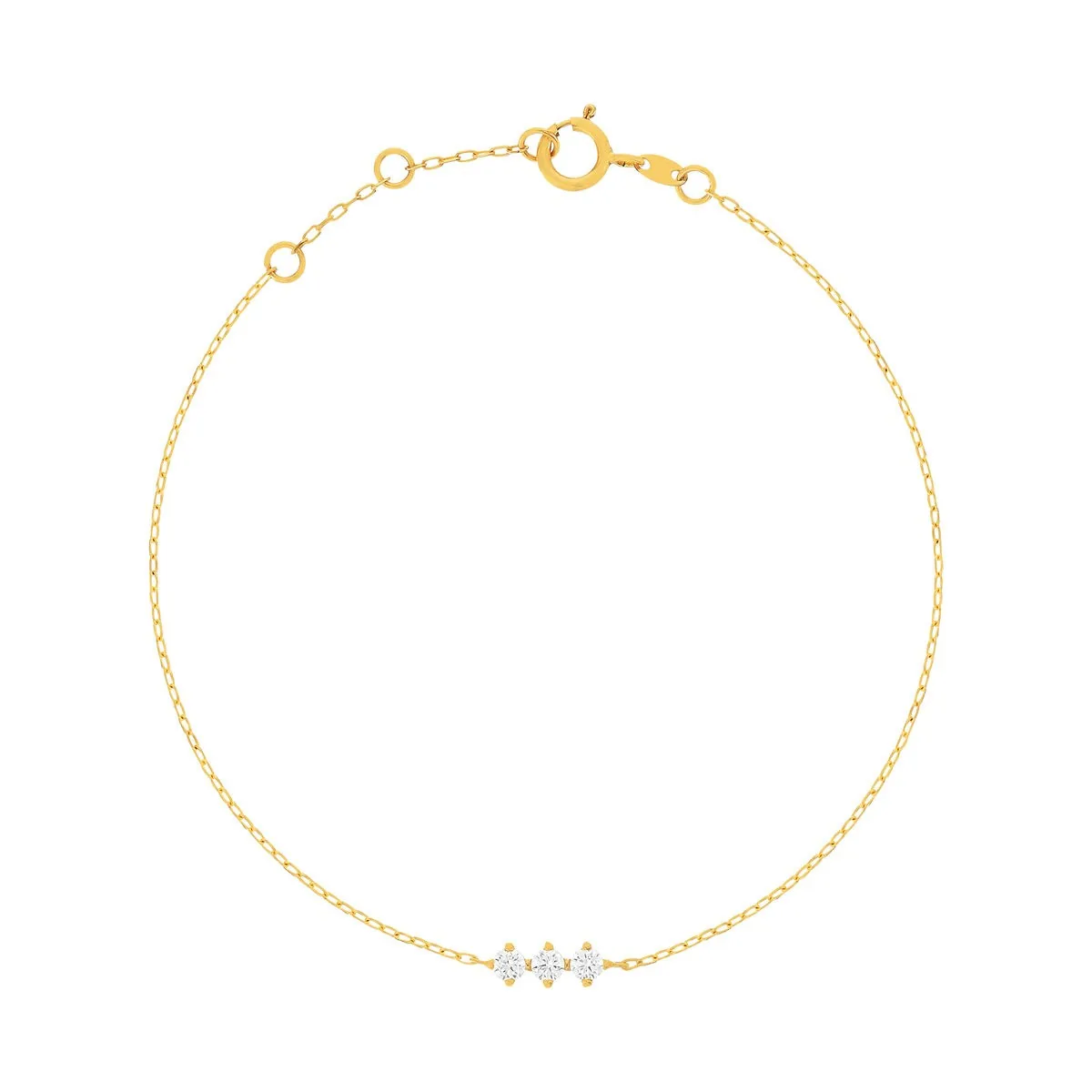 Bracelet en or jaune 375 serti de oxydes de zirconium