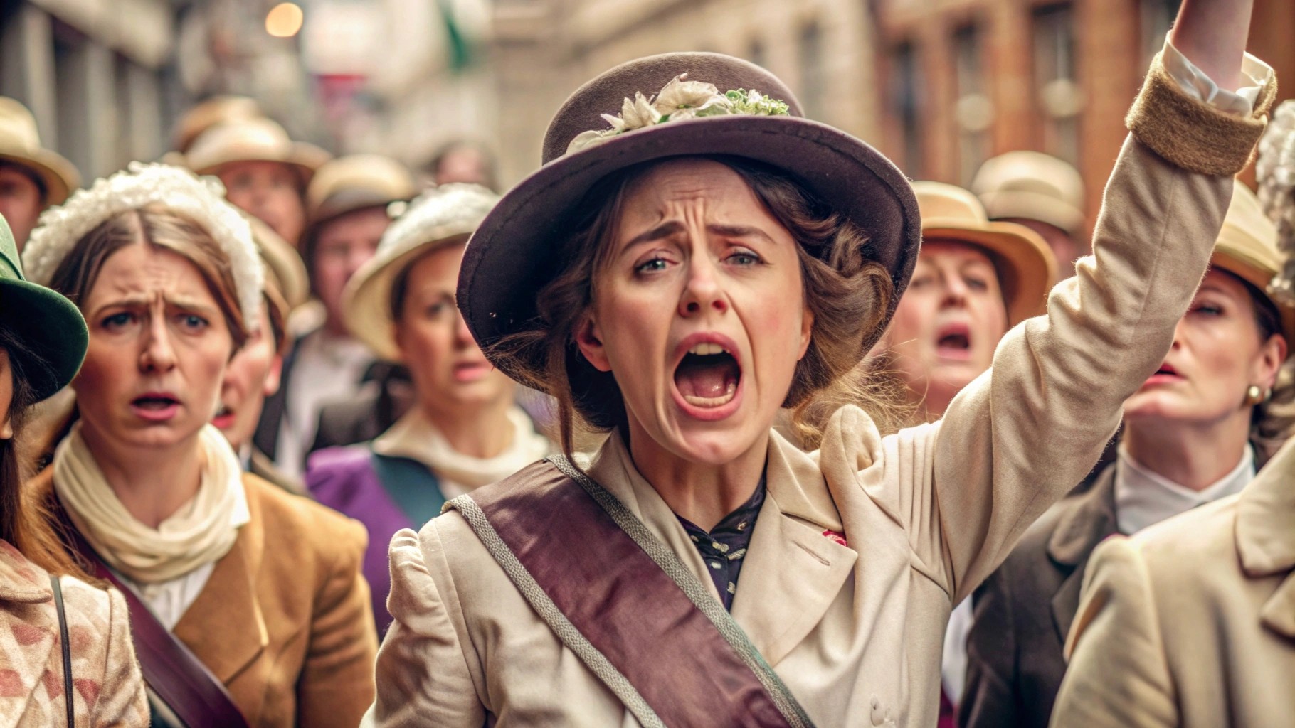 emotional Suffragette protest