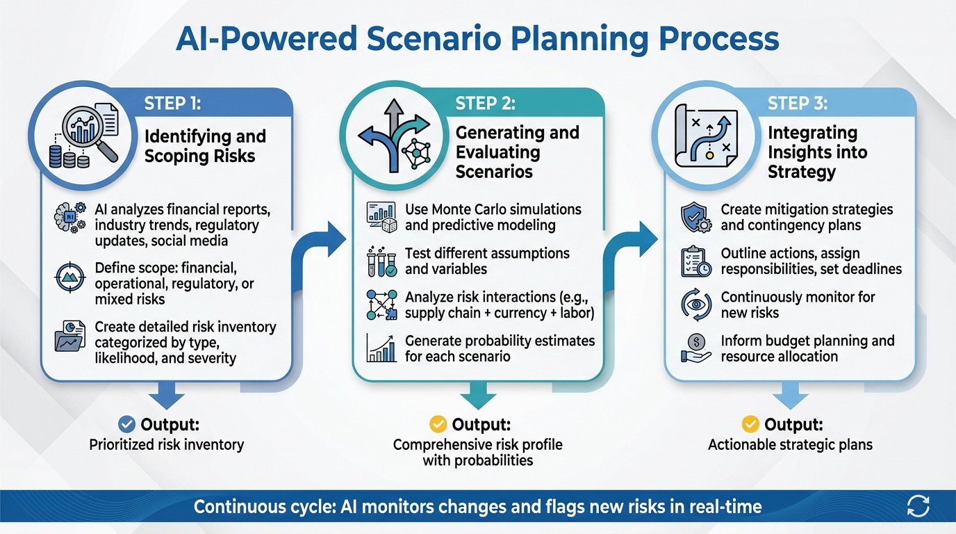 AI-Powered Scenario Planning: 3-Step Risk Management Process
