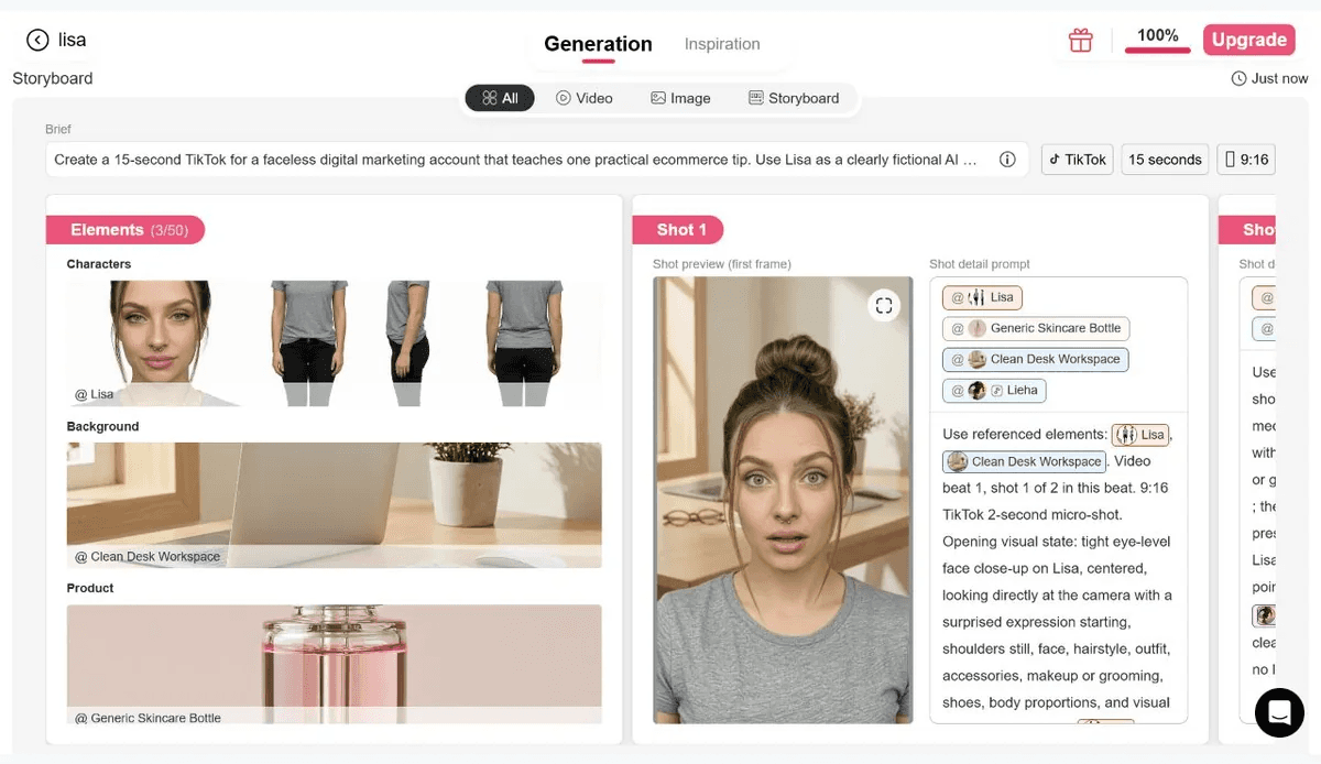 Saved faceless digital marketing project ready for revision in APOB AI